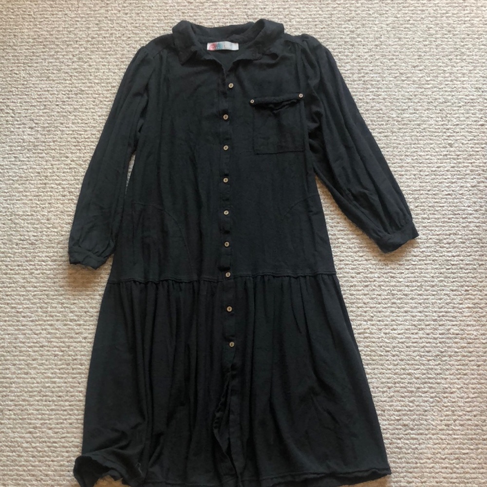 Free People Old Bay Shirtdress, size small, color ‘dark soil’